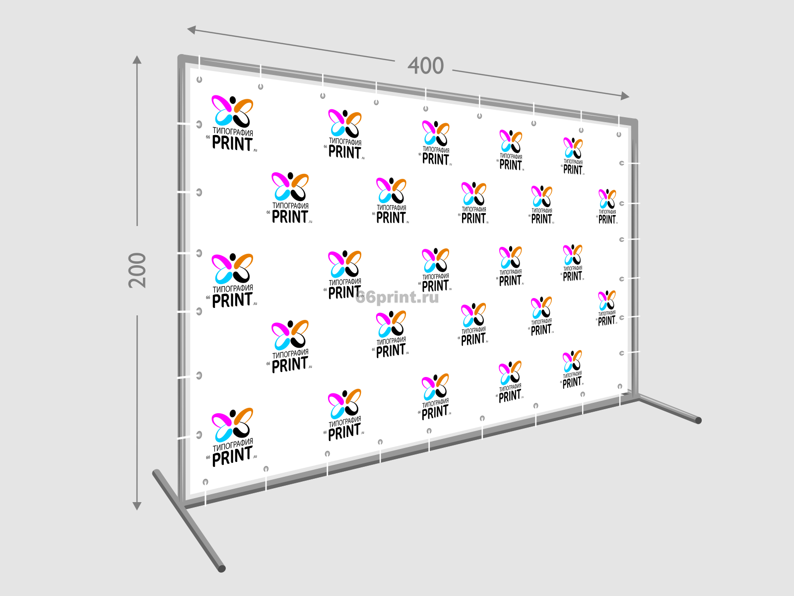 Пресс волл 200х400 см. (конструкция + баннер с печатью 720 dpi) –  типография в Новомосковске